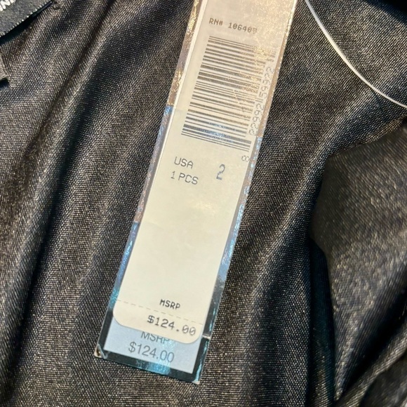 NWT Tahari Dress Sz 2 Arthur S. Levine Black White Geometric Lines Short Slv ASL - Picture 12 of 16